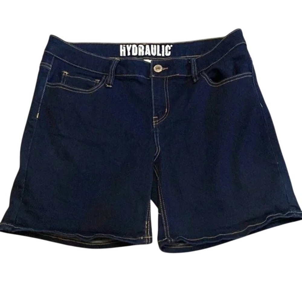 Hydraulic Women Dark Wash Denim Shorts Indigo Stretch Size 17/18